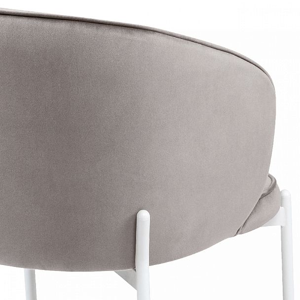 Комплект кухонных стульев Миэль светло-серый велюр/белый, 2 шт. - Вид 9