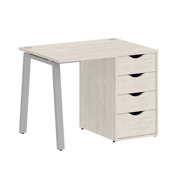 Home Office Стол письменный VR.SP-3-98.4.A Денвер светлый/Серый металл 980*720*750 - Вид 1