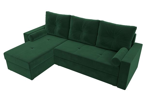 Диван угловой Верона Лайт угол левый (полностью велюр зеленый) - Вид 5