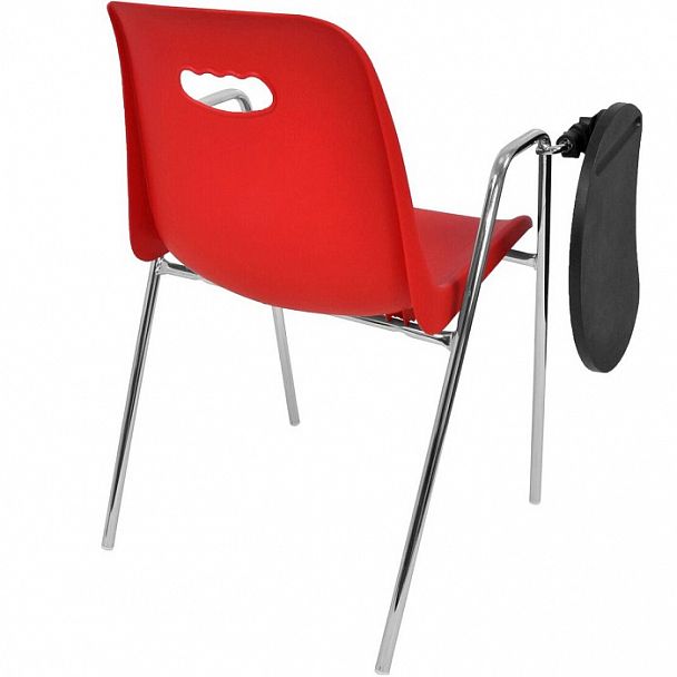 Стул Venezia (4 высокие ножки с подлокотниками + столик TLT) хром, красный - Вид 2