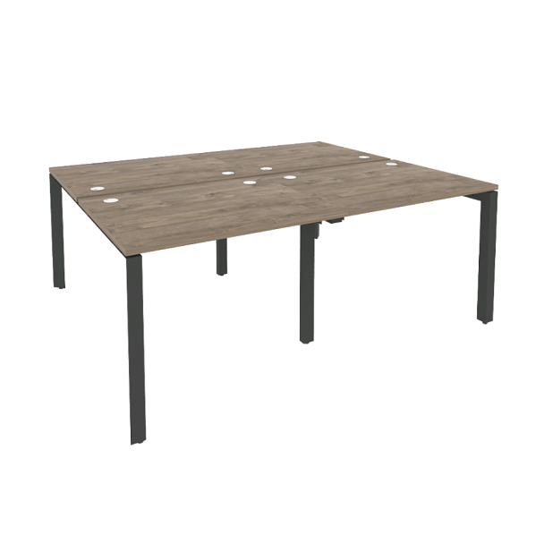 Onix Рабочая станция на П-образном м/к O.MP-D.RS-4.1.8 Тиквуд темный/Антрацит металл 1960*1635*750 - Вид 1