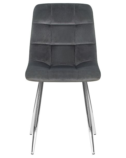 Стул обеденный DOBRIN ALEX (хром ножки, темно-серый велюр (V108-91)) - Вид 6