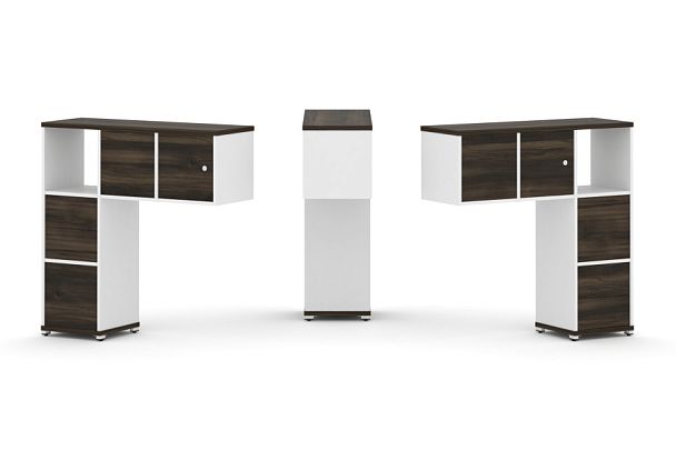 Concept Надставка низкая CN.DNN-004 Дуб Мали/Белый Бриллиант/Металл Белый 1099*365*1130 - Вид 1