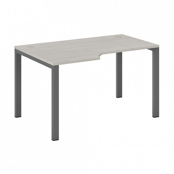 Стол эргономичный левый на металлоопорах New Line 135x90x2,5 дуб шамони светлый - Вид 1