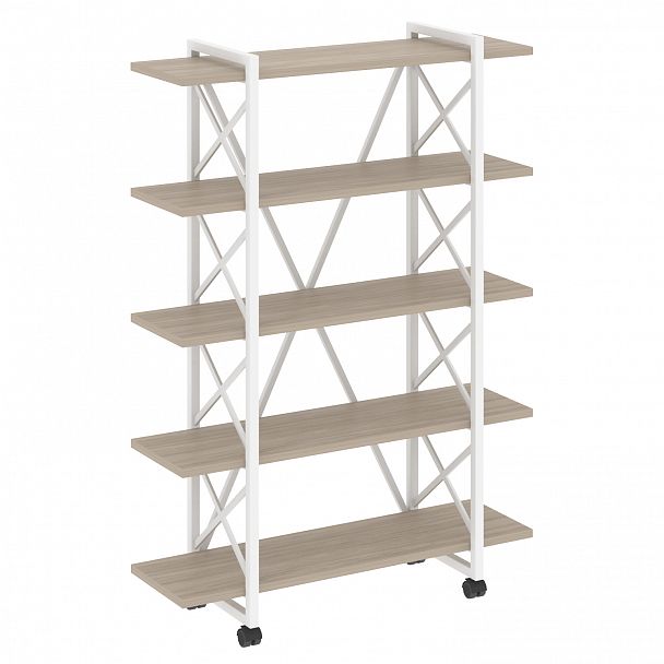 Стеллаж на колесах "Loft" VR.L-MST.K-5.8V дуб аттик/белый - Вид 1