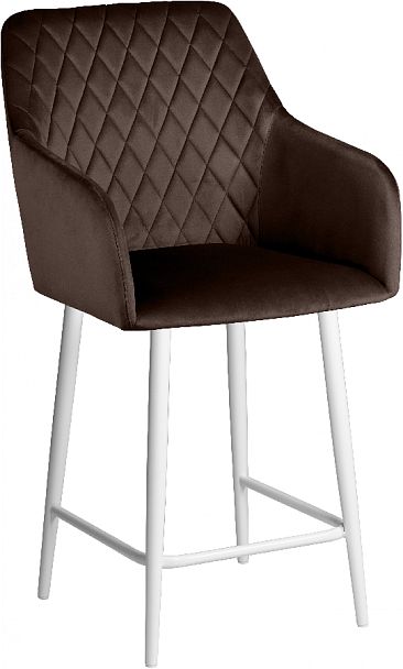 Полубарное поворотное кресло Барли К, Confetti coffee/белый - Вид 4