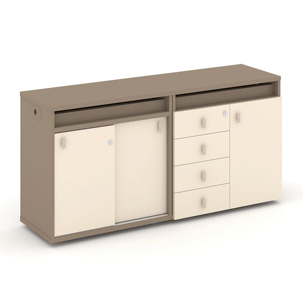 Estetica Набор №6. Тумба двойная+топ ES.NB.2T-6 Латте/Сатин 1500*410*750 - Вид 1