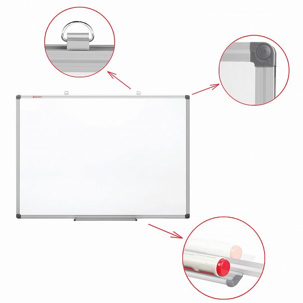 Доска магнитно-маркерная 100х150 см, алюминиевая рамка, BRAUBERG "Extra", 237556 - Вид 4