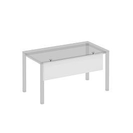 Экран стола защитный (ДСП) с кронштейнами для стола 140 на сером металлокаркасе МП2, КФ Комфорт КФ К.С 813 БП белый премиум - Фото предпросмотра