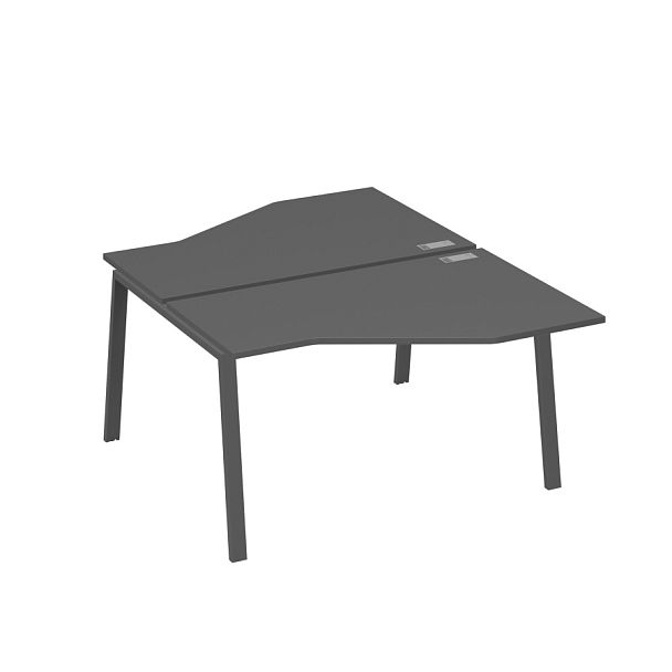 Рабочая станция (2х140) каркас TRE со столами Техно A4 А4 Б3 187  БП антрацит премиум / металлокаркас антрацит - Вид 1