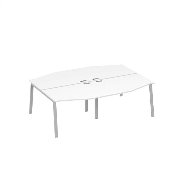 Станция с каркасом TRE и столами Техно (4х120) A4 А4 Б3 189-2 БП белый премиум / металлокаркас серый - Вид 1