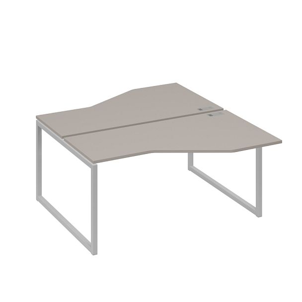 Рабочая станция со столами Техно (2х160) каркас QUATTRO A4 А4 Б4 188 БП мокко премиум / металлокаркас серый - Вид 1