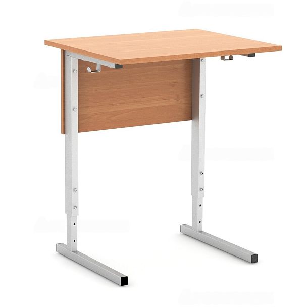 Стол ученический 111РВ, регулируемый, 1-местный на прямоугольной трубе (м/к Коричневый, Серый, Черный), гр.3-5 - Вид 3