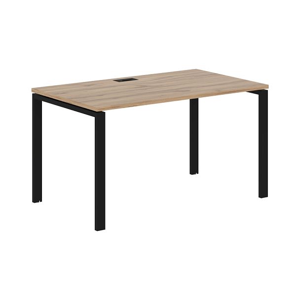 Стол прямой EUST 1380 Дуб Денвер светлый/Черный 1360х800х750 EDIS - Вид 1
