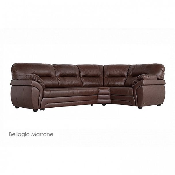 Угловой диван "Бруклин" в коже - Вид 1