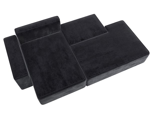 Диван угловой Лига-079 угол левый Велюр серый - Вид 8