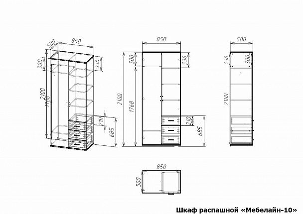 Шкаф платяной Мебелайн-10 - Вид 2