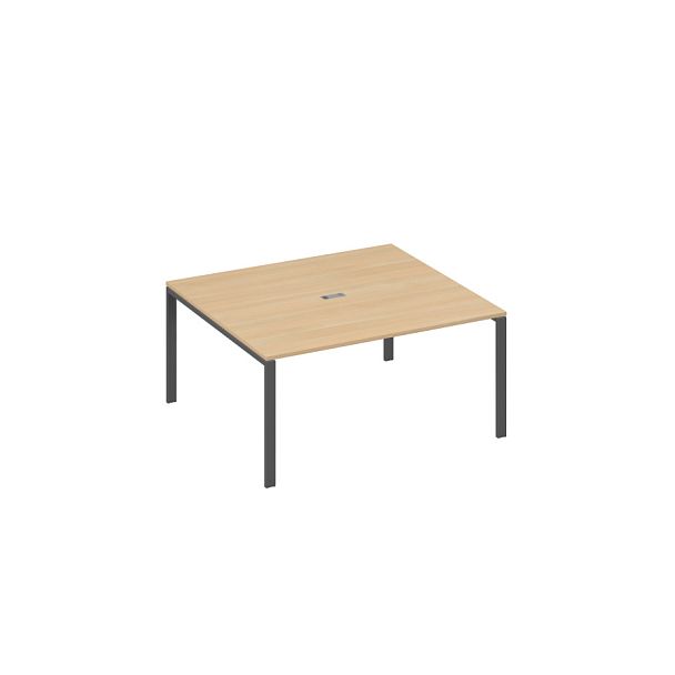 Стол 160 на каркасе UNO для переговоров A4 А4 Б1 136 БП натуральный дуб / металлокаркас антрацит - Вид 1
