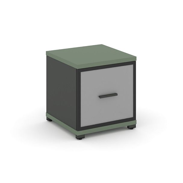 Concept Шкаф 1 узкая секция, 1 ниша CN.STU-113 RMB A Кобо/Антрацит/Металл Антрацит/Сатин 420*420*450 - Вид 1