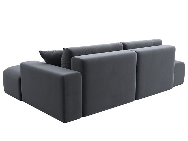 Диван угловой Лига-036 Модерн правый угол Велюр серый - Вид 8