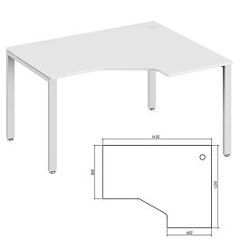 Эргономичный стол правый Trend Metal 140x120x75 белый - Фото предпросмотра