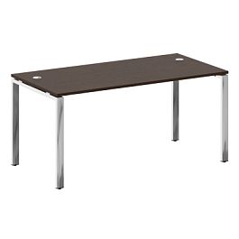 Metal System Direct Стол рабочий руководителя на П-обр. м/к БП.СРР-4.8 Венге/Нерж. сталь 1600*800*750 - Фото предпросмотра