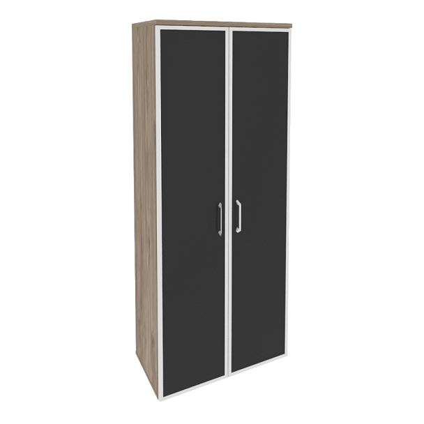 Onix Шкаф высокий широкий O.ST-1.10 R black Тиквуд темный/Стекло black 800*420*1977 - Вид 1