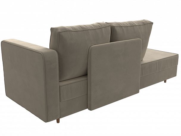 Кушетка Прайм правый (полностью микровельвет бежевый) - Вид 7