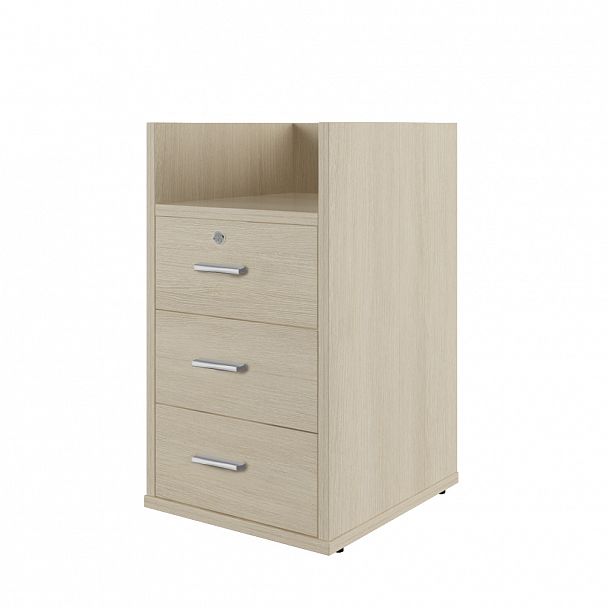 Тумба приставная Trend Metal 42x47x72,8 светлый дуб - Вид 1