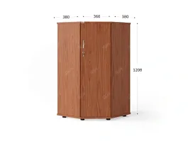 UNITY PШ-80 ОРЕХ ИТАЛЬЯНСКИЙ Угловой шкаф закрытый 620х620х1208 - Фото предпросмотра