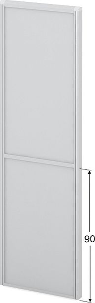 Модуль комбинированный "Мобильные офисные перегородки «Логика»"  ПК-ЛГ-МДК200х60/90Д/Д-В1-19 серый - Вид 1