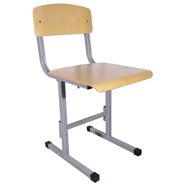Стул ученический нерегулируемый "Умник", 380х480х800 мм, рост 6, серый каркас - Вид 1