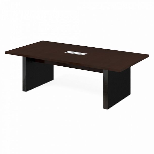 Стол для переговоров "Компьютерные столы" ПК-ПРЛ-СТГ240Х120-В2-981 темный орех+черный - Вид 1