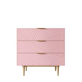 Комод с тремя ящиками Line LN12/GR1/pink - Фото предпросмотра