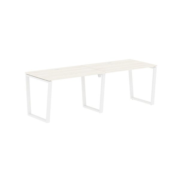 Стол 2-х местный EVWST 2380 Ясень Траун/Белый 2326х800х750 EDIS - Вид 1