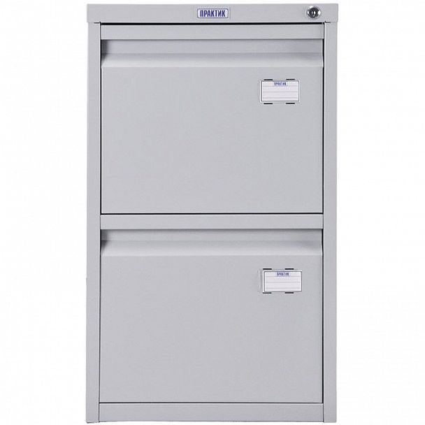 Шкаф картотечный ПРАКТИК "A-42", 685х408х485 мм, 2 ящика для 84 подвесных папок, формат папок A4 (БЕЗ ПАПОК) - Вид 3