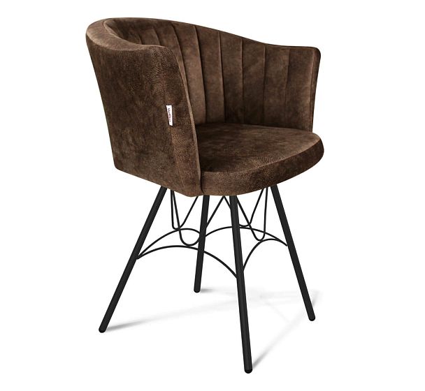 Стул Sheffilton SHT-ST42-1/S100 кофейный трюфель/черный муар - Вид 2