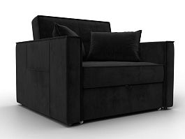 Кресло-кровать Лига-104 (80) Велюр черный - Фото предпросмотра
