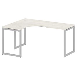Metal System Quattro Стол криволинейный левый на О-образном м/к 40БО.СА-4 (L) Дуб наварра/Серый металл 1600*1200*750 - Фото предпросмотра
