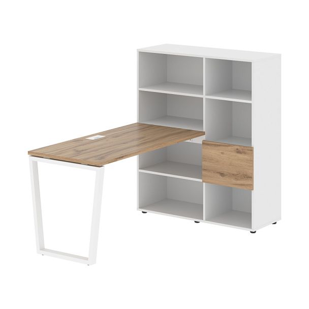 Стол-стеллаж EVRST 1113 Дуб Денвер светлый/Белый/Белый 1790х1120х1355 EDIS - Вид 1