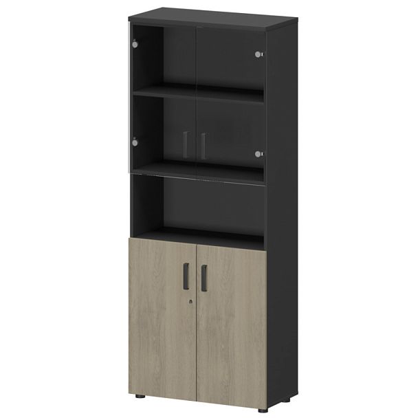 Шкаф СМШ-58Д2С2 Тип1 Графит/Кронберг 792x380x1990 Смарт - Вид 1