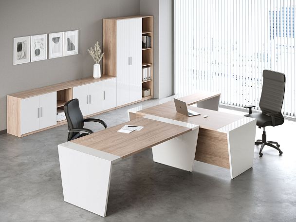 Стеллаж средний, глянец Asti 135x45x125 дуб черный - Вид 7