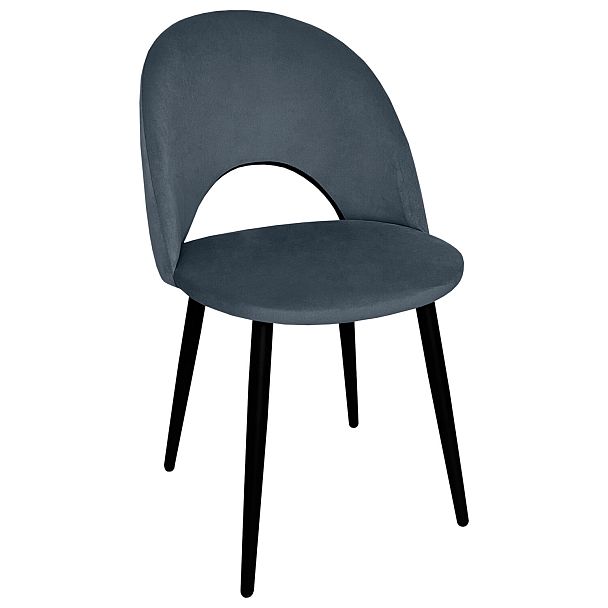 Стулья КОМПЛЕКТ 2 шт., "Luna CF-070", велюр серый, каркас металлический, усиленный, черный, BRABIX, 532770 - Вид 4