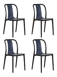 Набор 4 шт Стул обеденный DOBRIN ADAM (черный/серо-голубой) - Фото предпросмотра