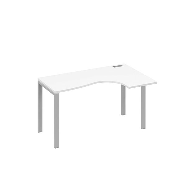 Стол эргономичный правый "Классика" на металлокаркасе UNO A4 А4 Б1 034 БП белый премиум / металлокаркас серый - Вид 1