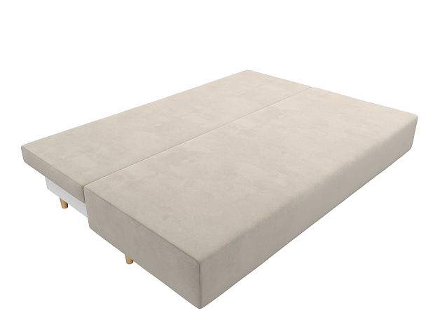 Диван прямой Лига-033 Микровельвет бежевый - Вид 8