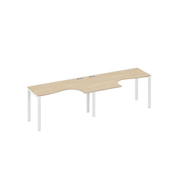 Рабочая станция UNO (2х140) со столами Классика A4 А4 Б1 033-2 БП дуб скандинавский / металлокаркас белый - Вид 1