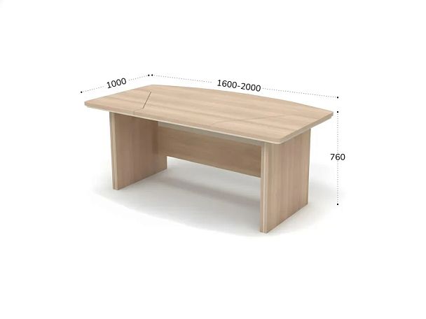 БЕРЛИН / BERLIN Стол руководителя прямой составной 1600х1000х760 Акация/Белый - Вид 2