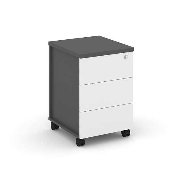 Стайл Проджект Тумба мобильная з/с ЛДСП SN.TM-006 Антрацит/Антрацит/Белый 416*460*611 - Вид 1