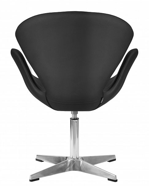 Кресло дизайнерское DOBRIN SWAN (черный кожзам P13, алюминиевое основание) - Вид 5